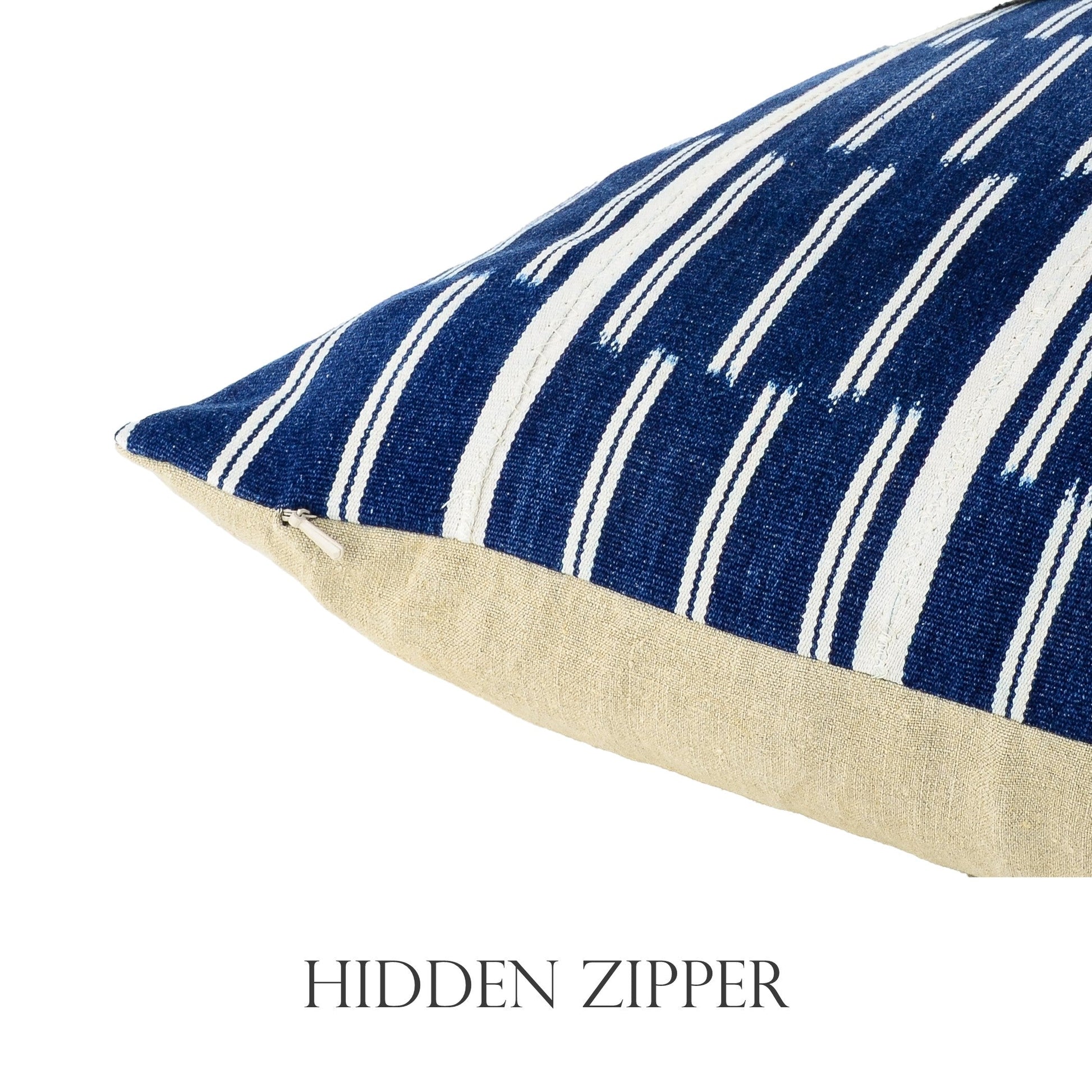 Hidden zipper closure allows removal of the insert to care for the cover