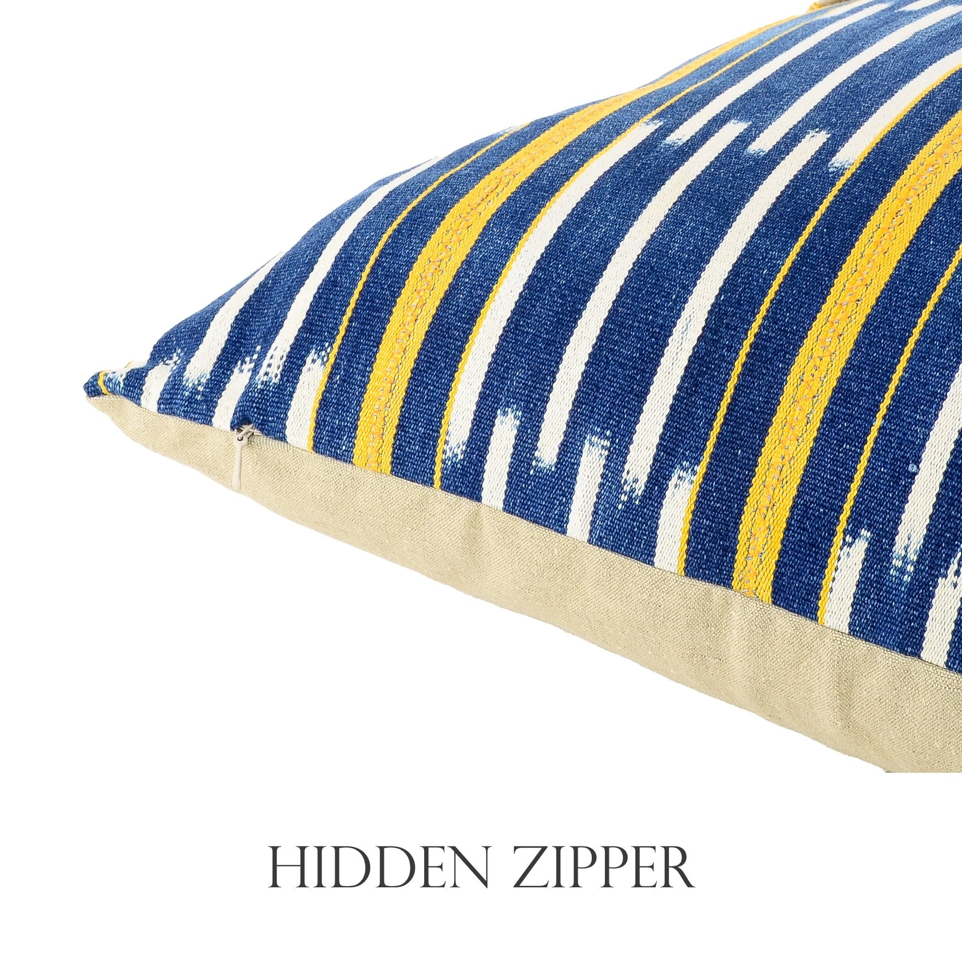 Hidden zipper closure allows removal of the insert to care for the cover