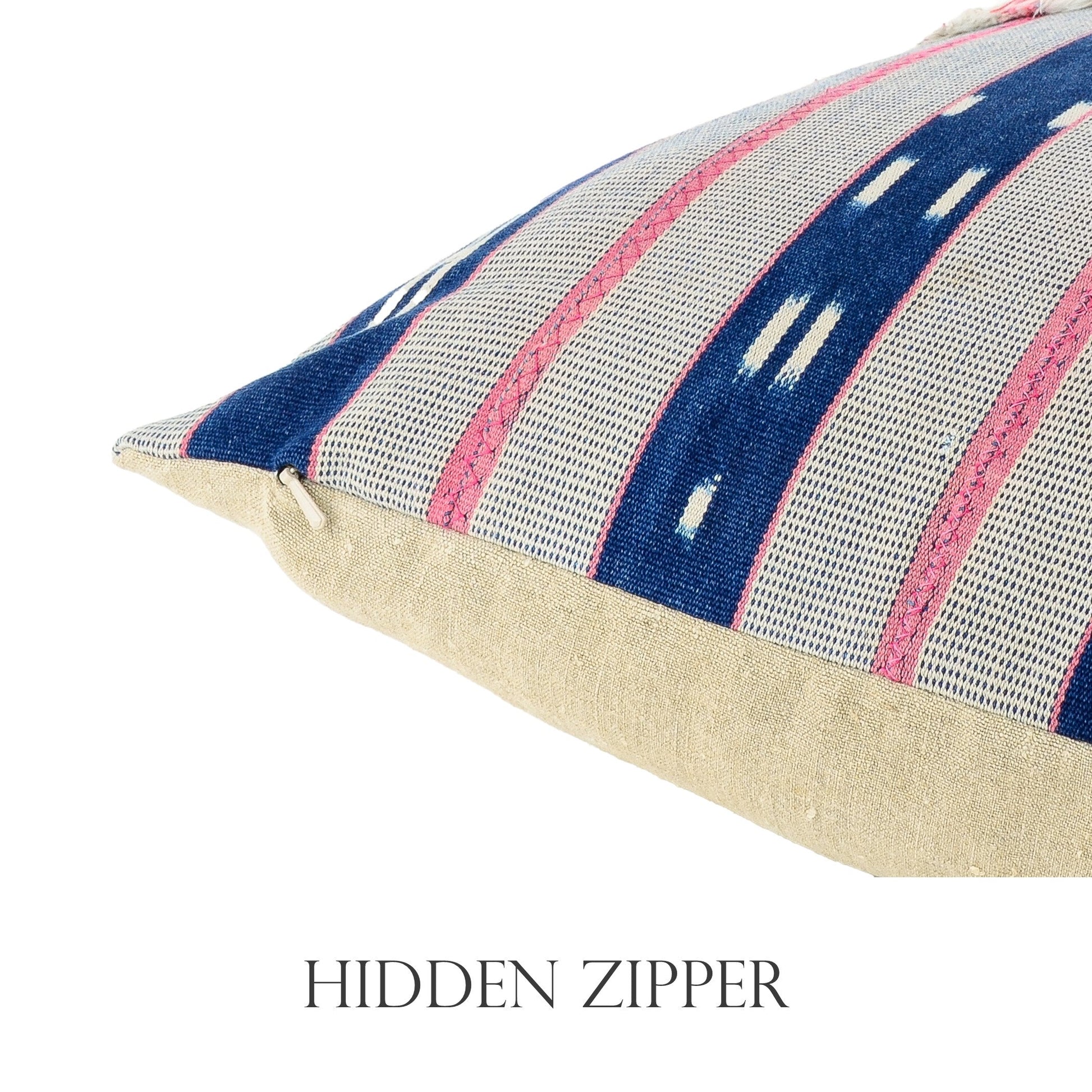 Hidden zipper closure allows removal of the insert to care for the cover