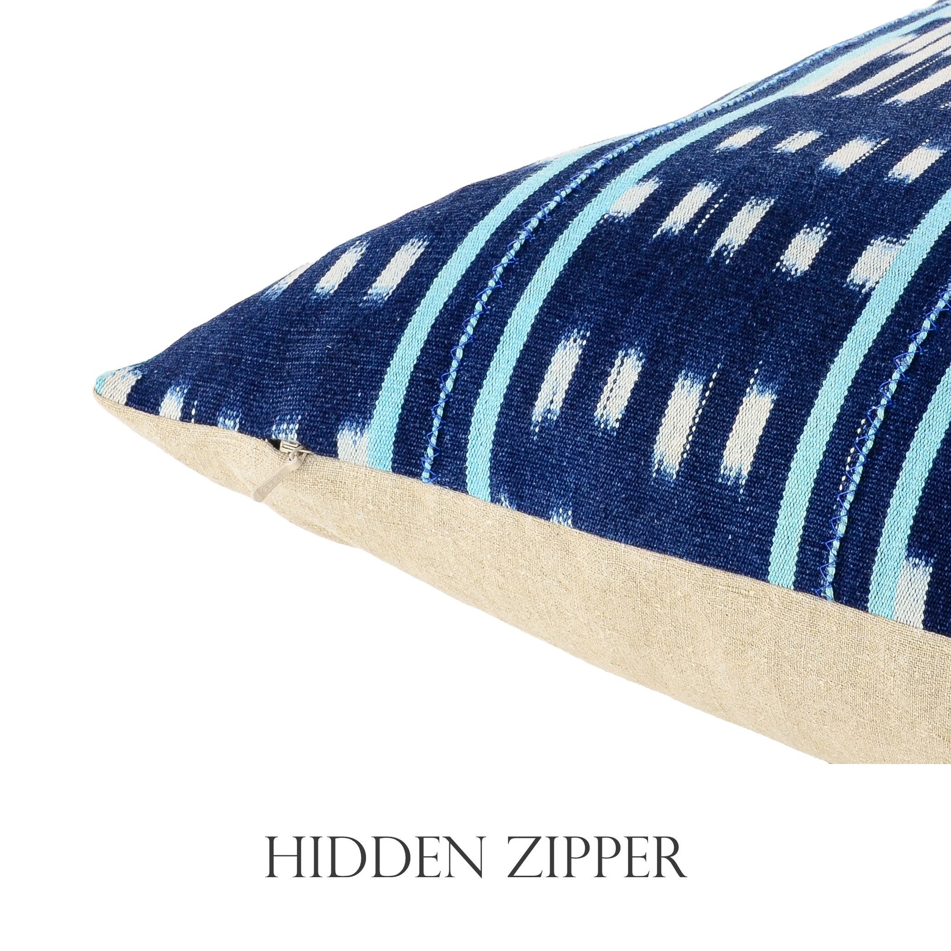 Hidden zipper closure allows removal of the insert to care for the cover