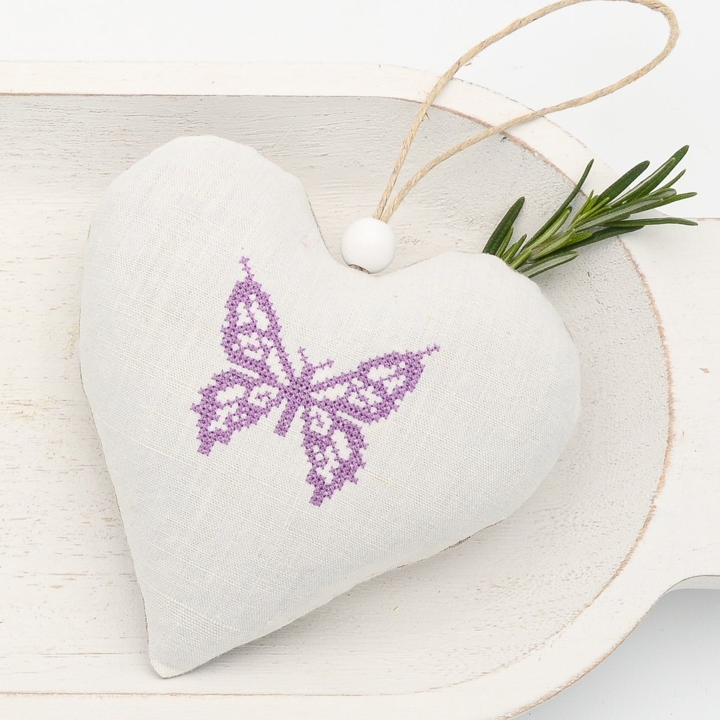 Purple Butterfly Lavender Sachet Heart