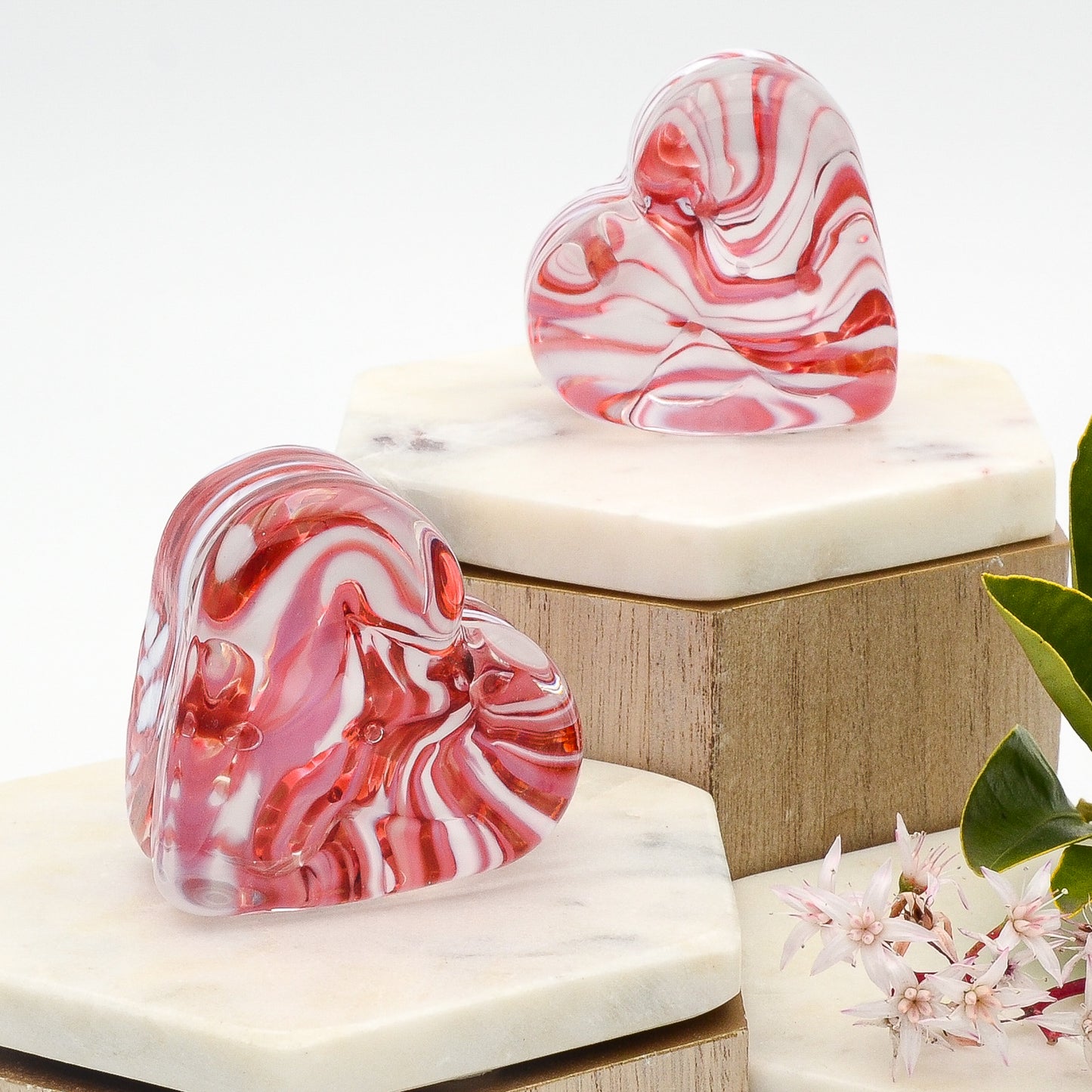 Blossom Handblown Glass Heart