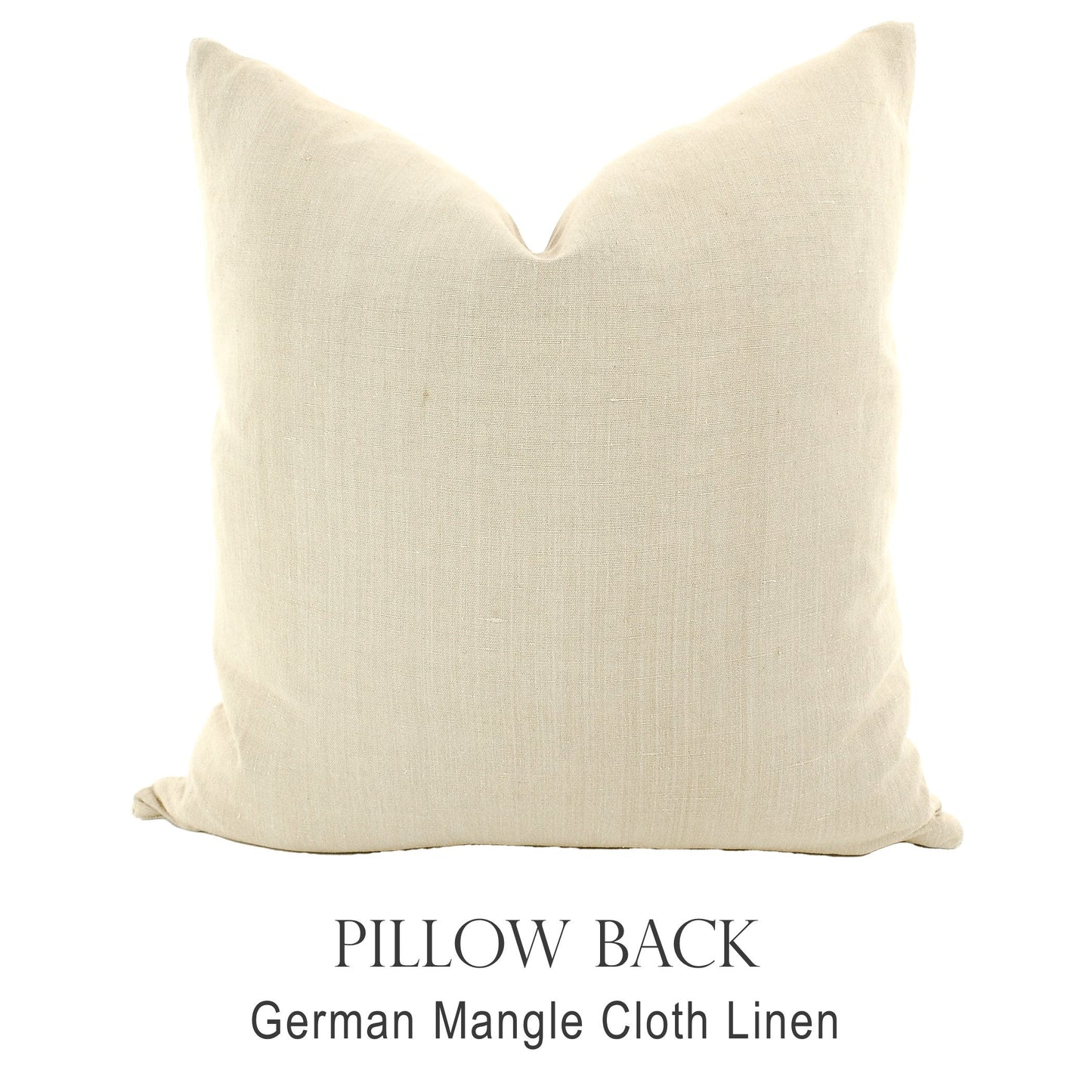 Back of pillow made from vintage German mangle cloth linen