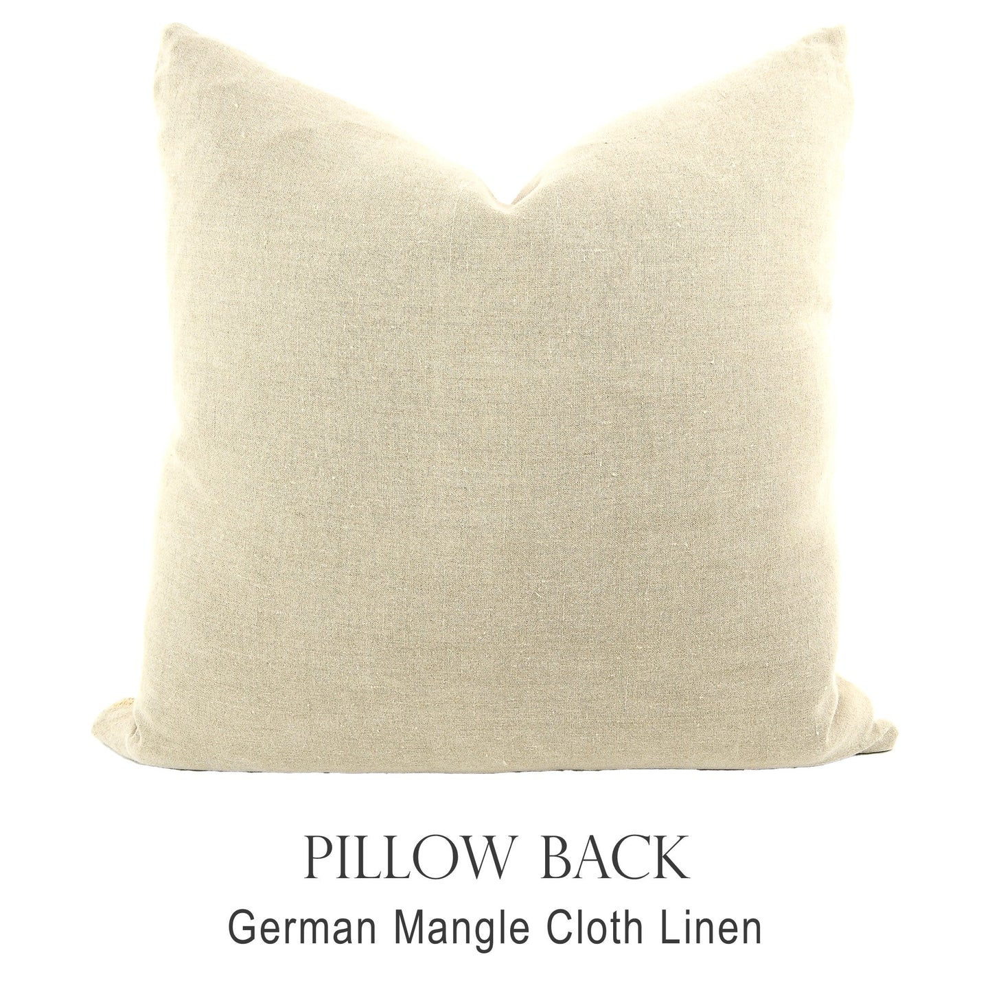 Back of pillow made from vintage German mangle cloth linen