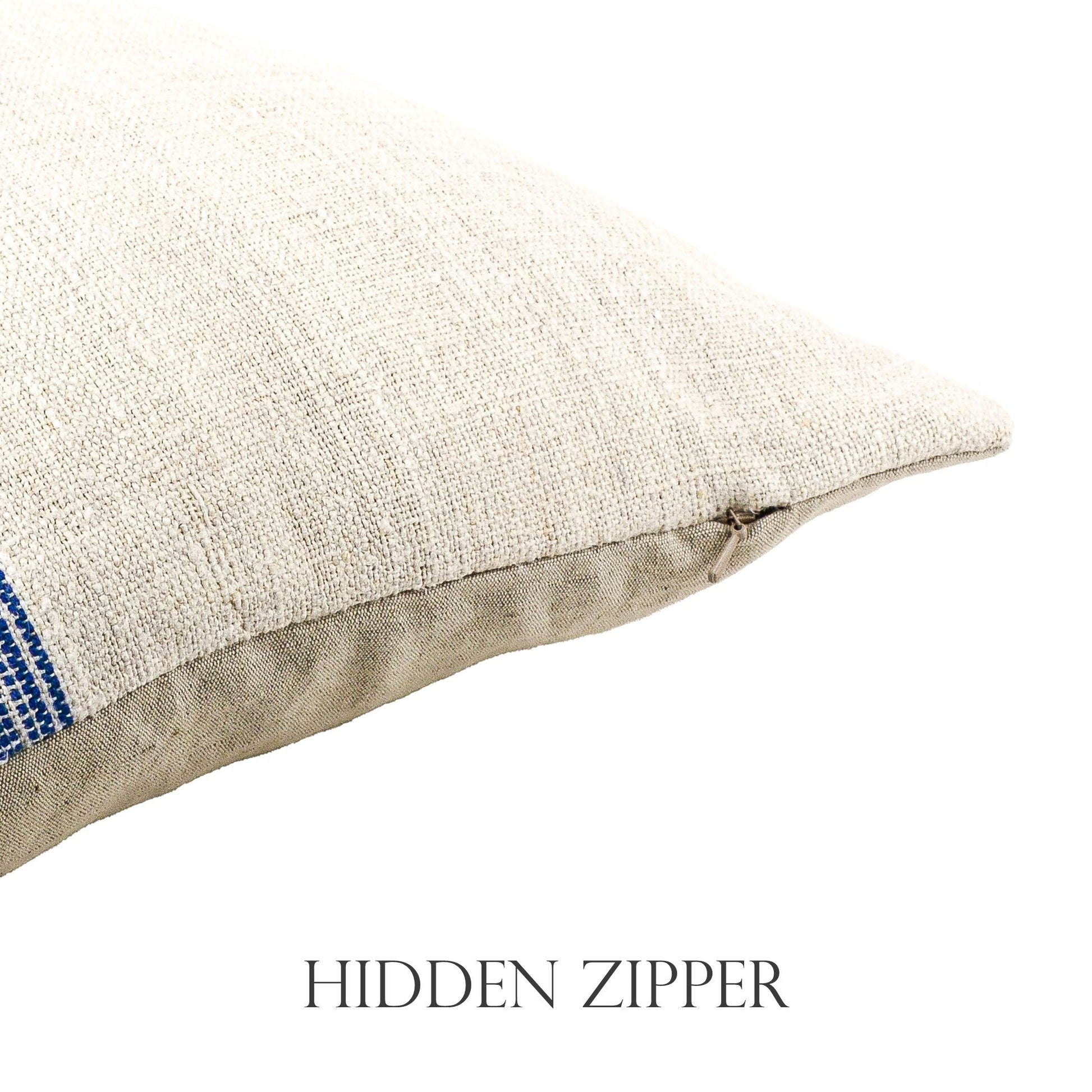 Hidden zipper closure allows removal of the insert to care for the cover