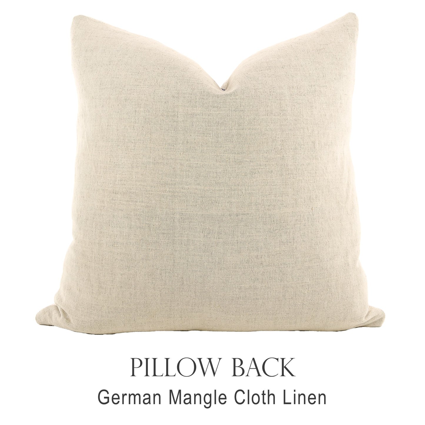 Back of pillow made from vintage German mangle cloth linen