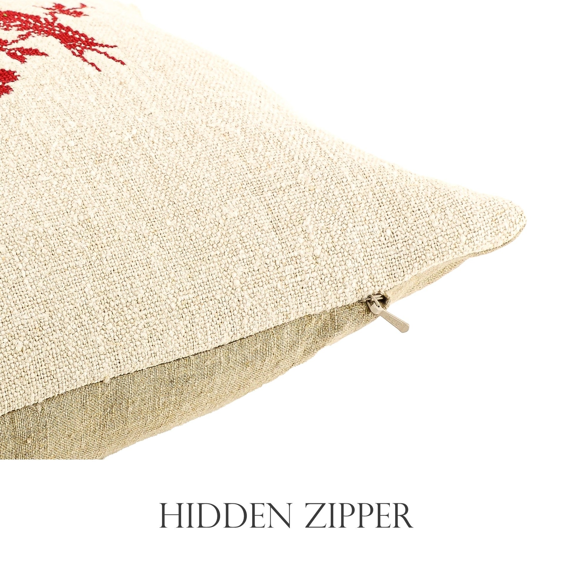Hidden zipper closure allows removal of the insert to care for the cover