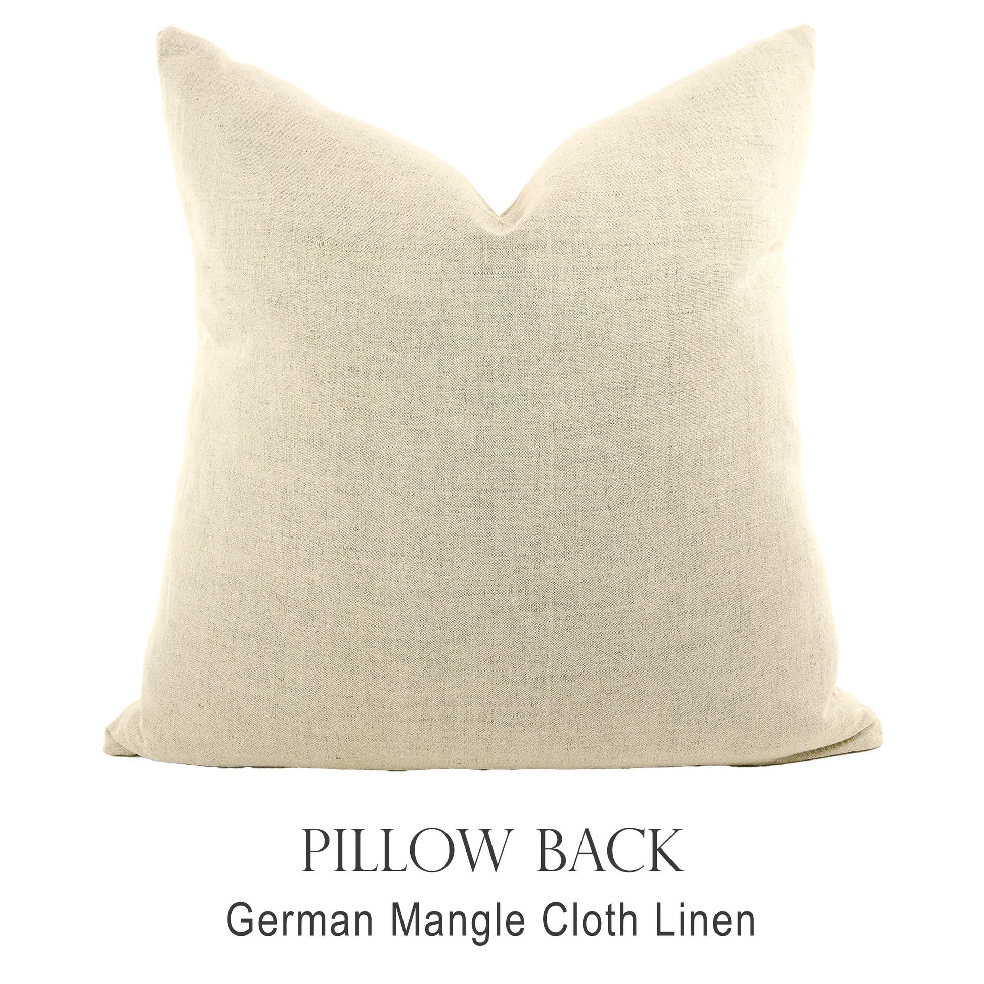 Back of pillow made from vintage German mangle cloth linen