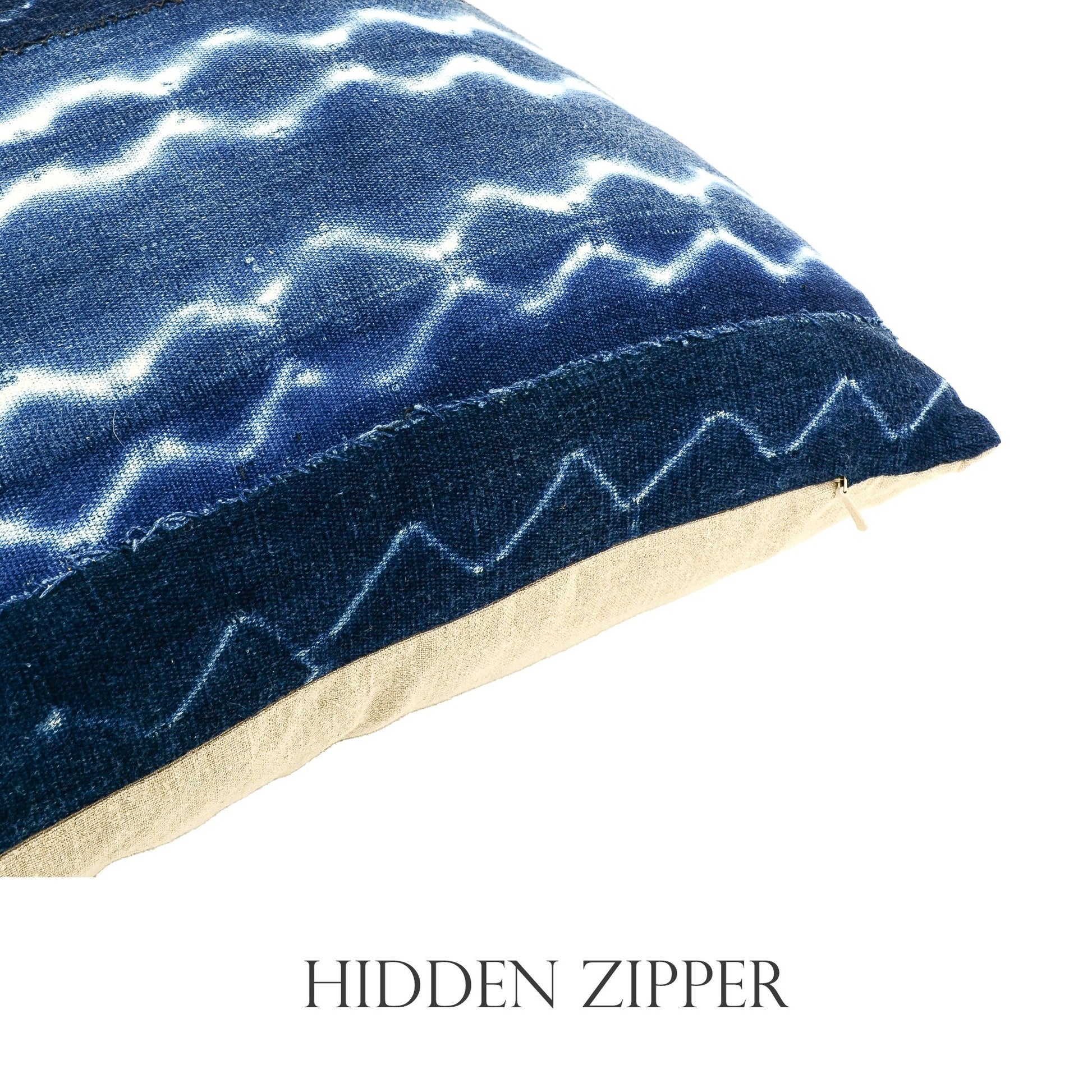 Hidden zipper closure allows removal of the insert to care for the cover