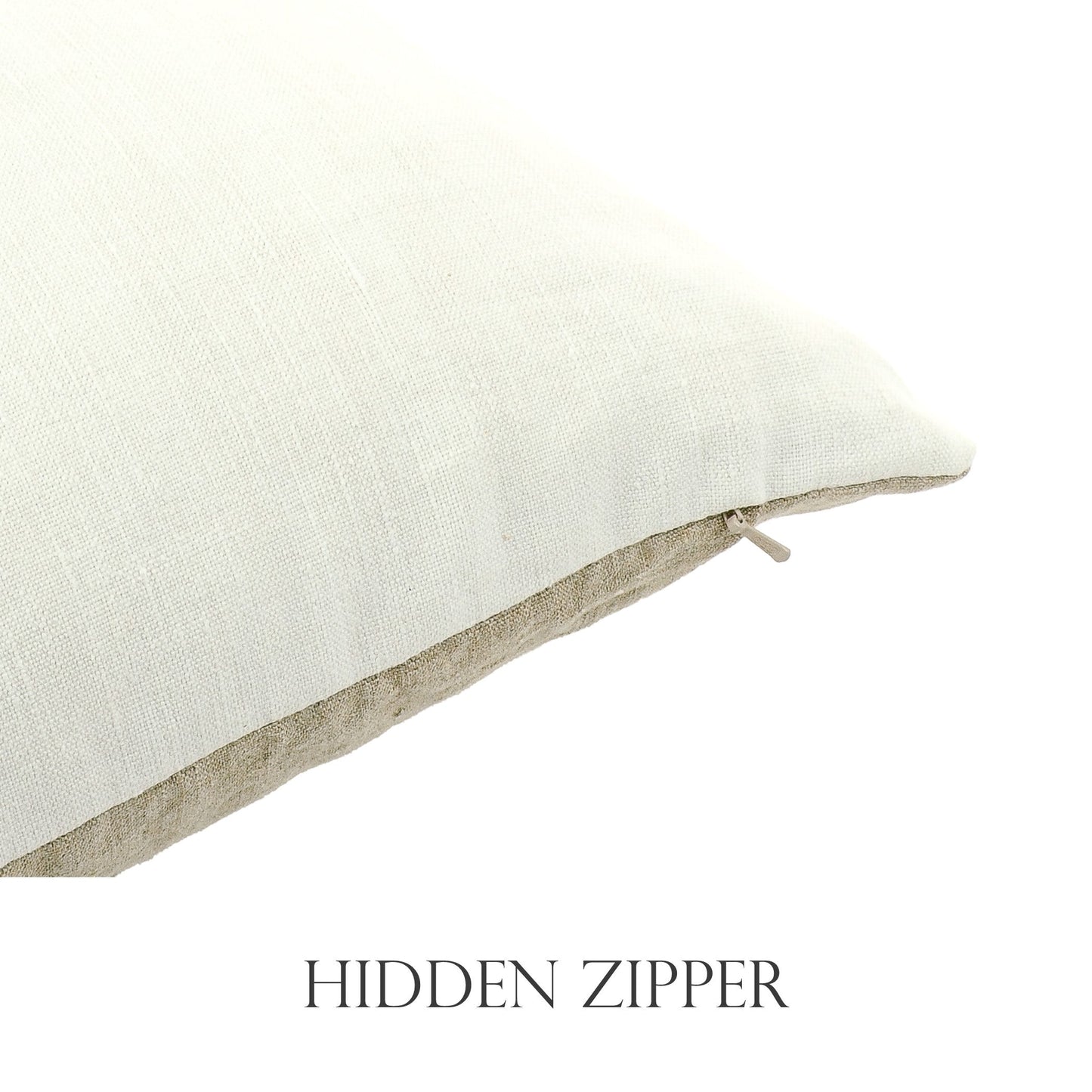 Back of pillow made from vintage German natural tone mangle cloth linen
