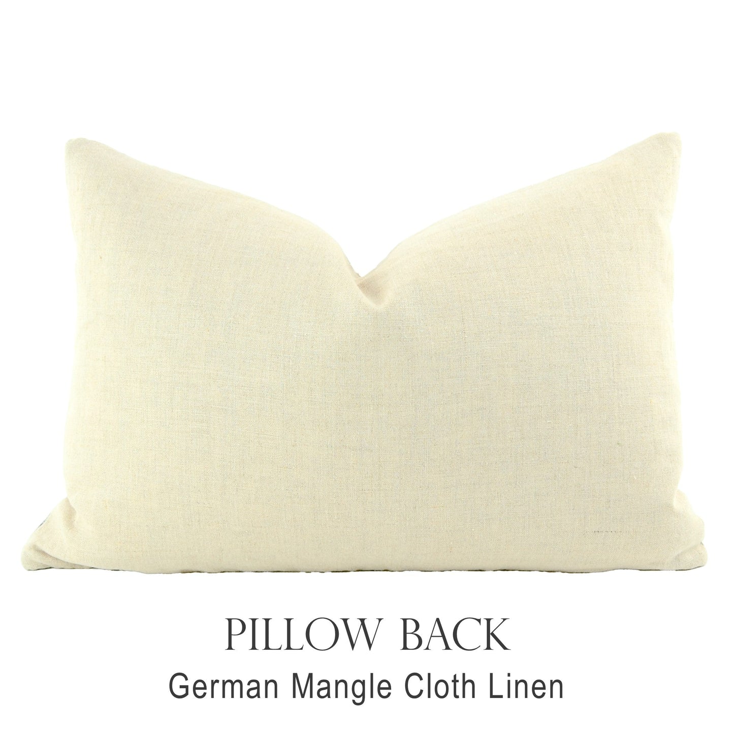 Back of pillow made from vintage German natural tone mangle cloth linen