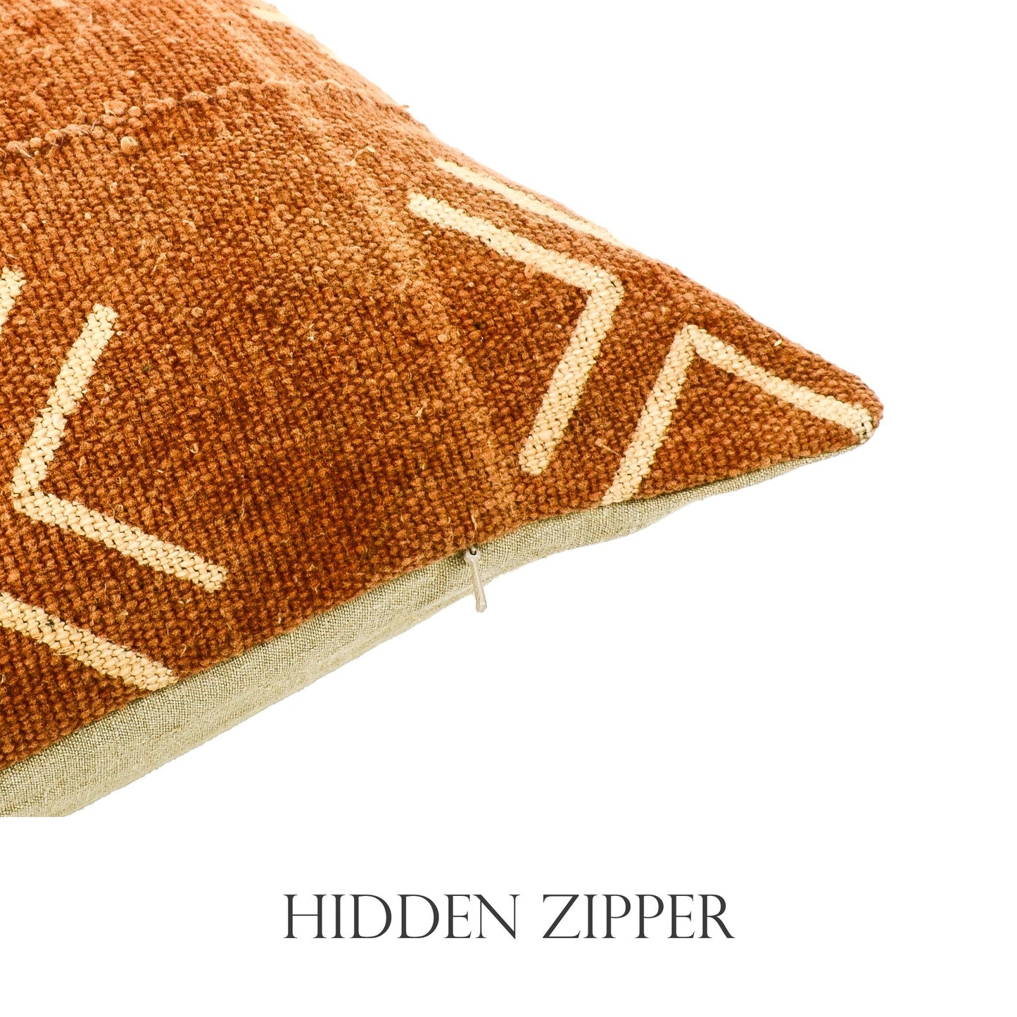 Hidden zipper closure allows removal of the insert to care for the cover