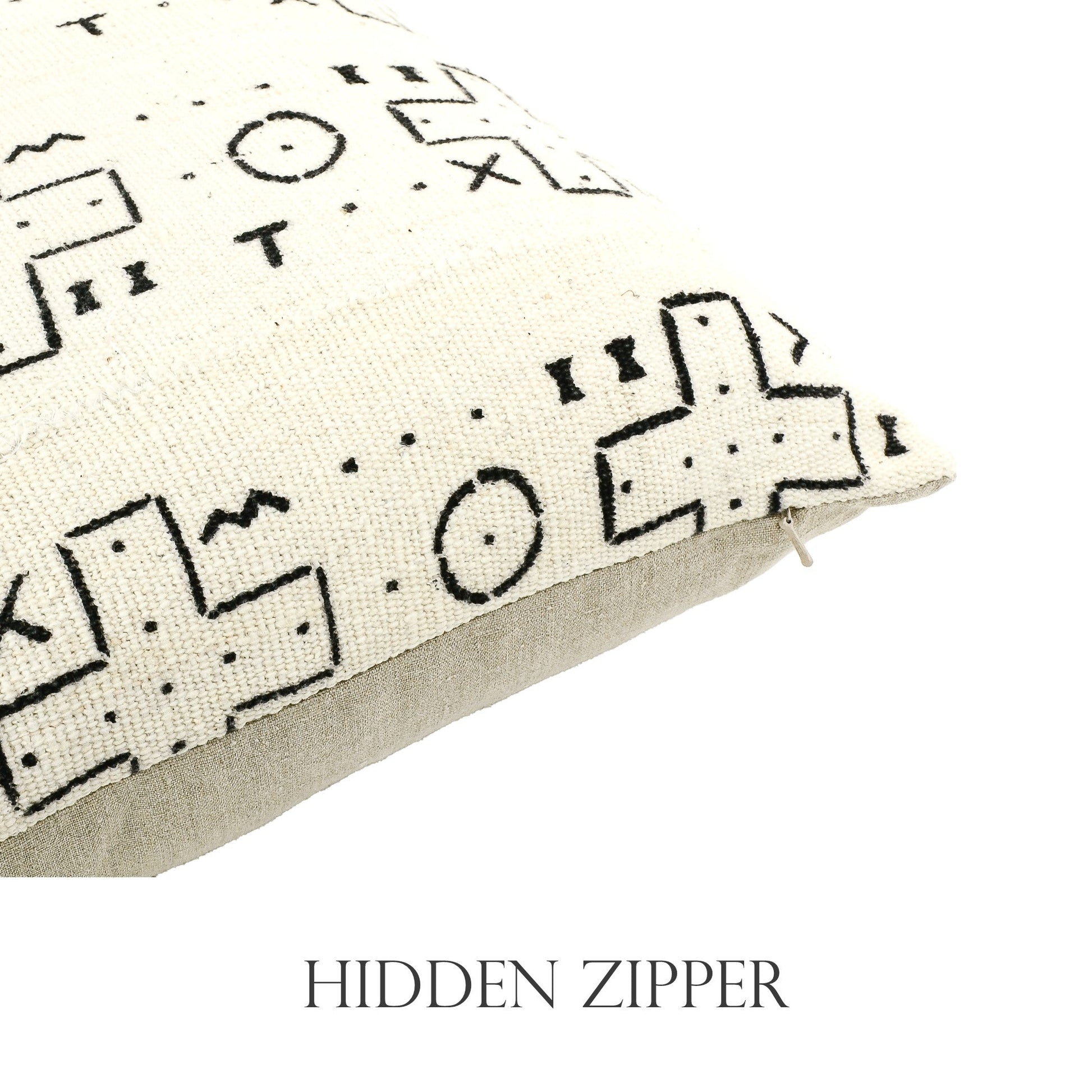 Hidden zipper closure allows removal of the insert to care for the cover