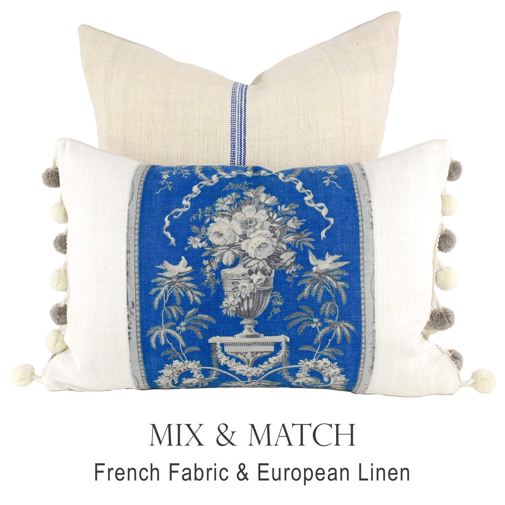Mix and match pillows from different fabrics and colors