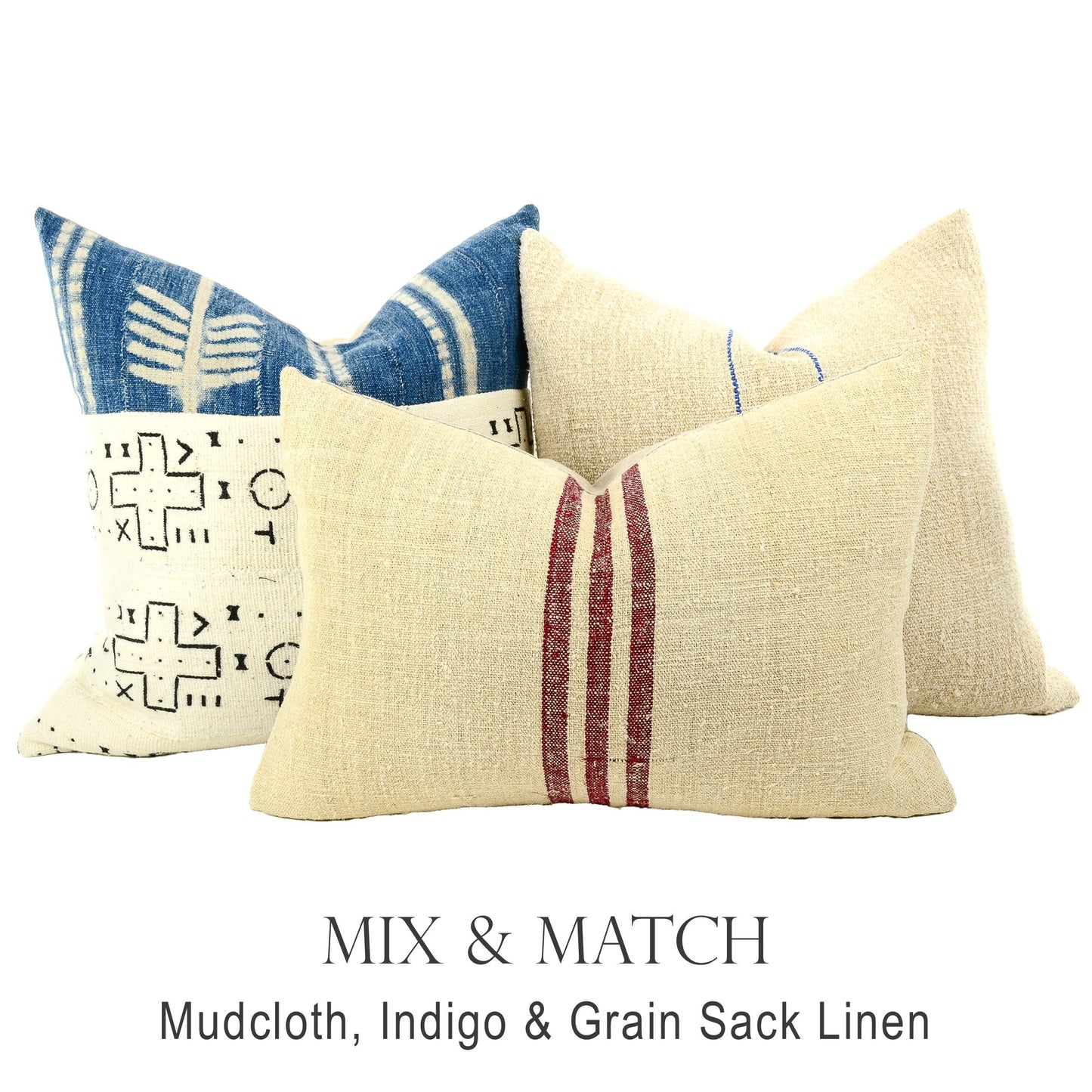 Mix and match pillows from different fabrics and colors