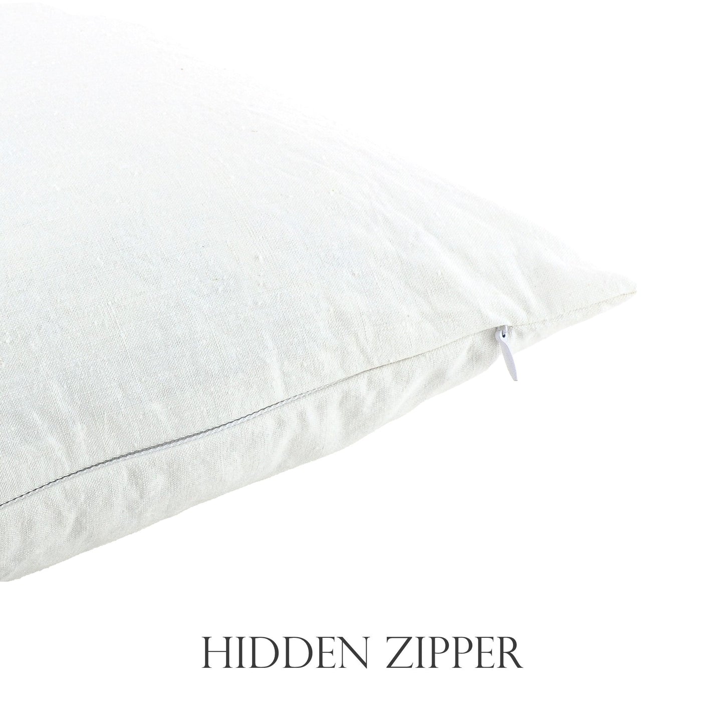 Hidden zipper closure allows removal of the insert to care for the cover