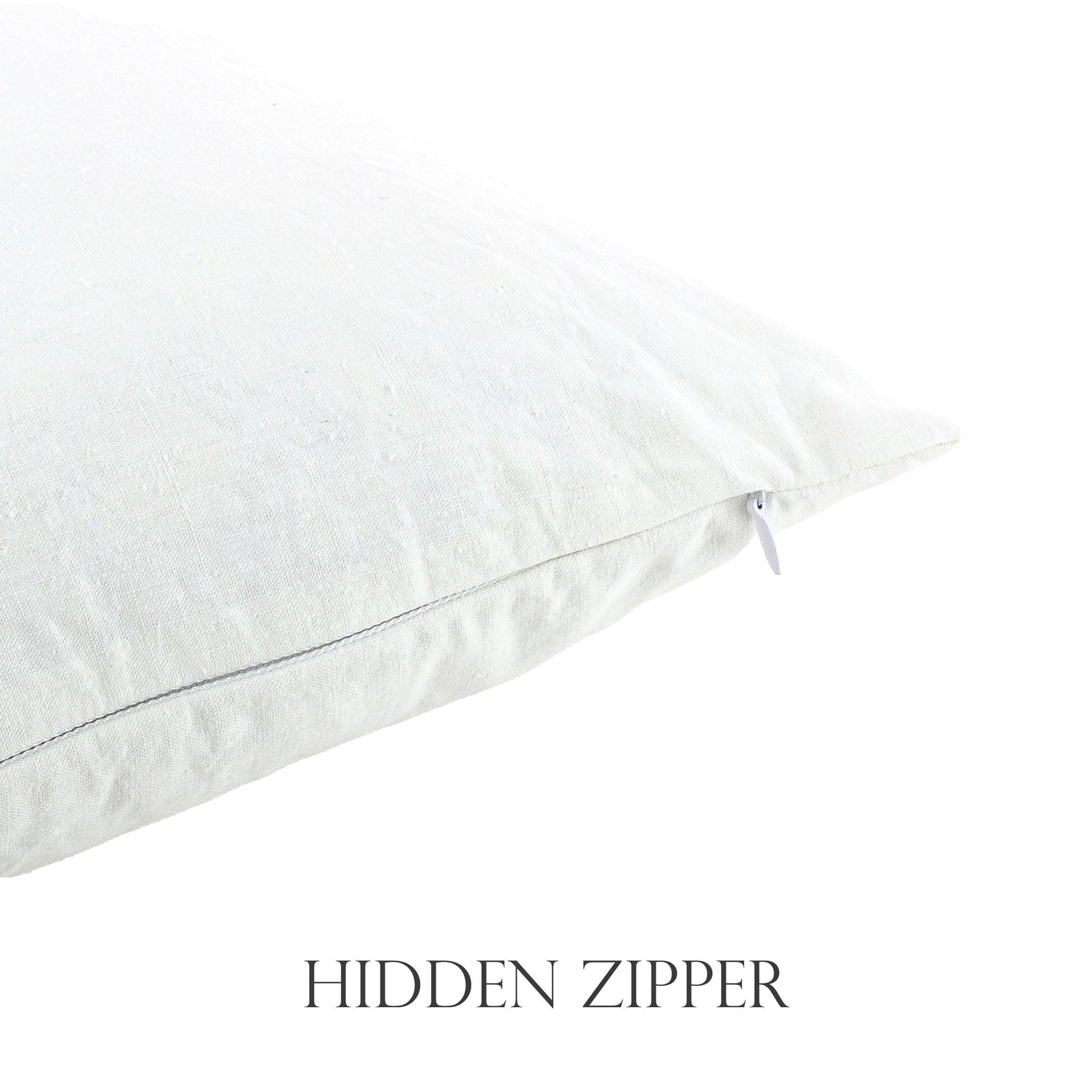 Hidden zipper closure allows removal of the insert to care for the cover