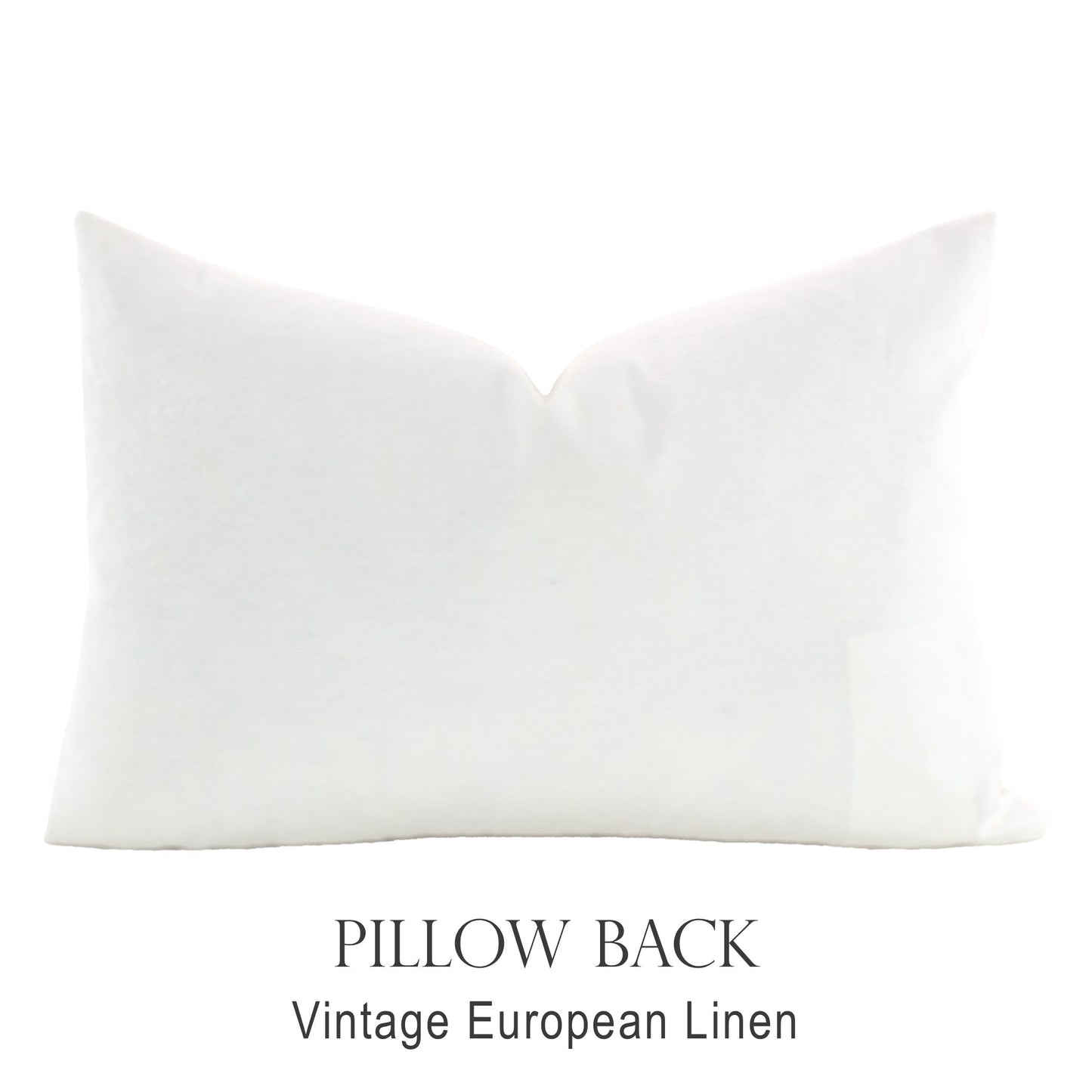 Back of pillow made from vintage German white linen