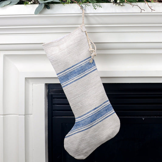 Antique German Grain Sack Linen Christmas Stocking - perfect for holding lots of Christmas surprises
