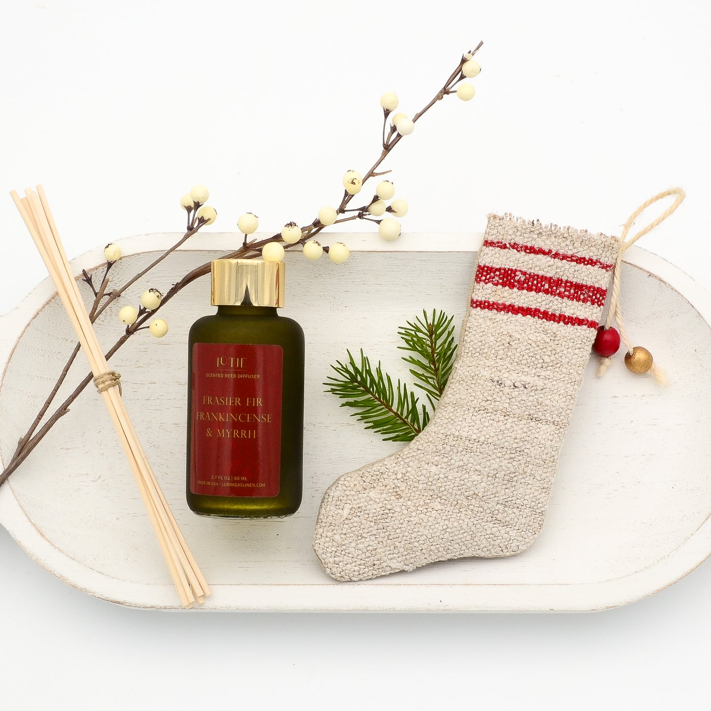 Gold, Frankincense & Myrrh Reed Diffuser Gift Set with Stocking Ornament