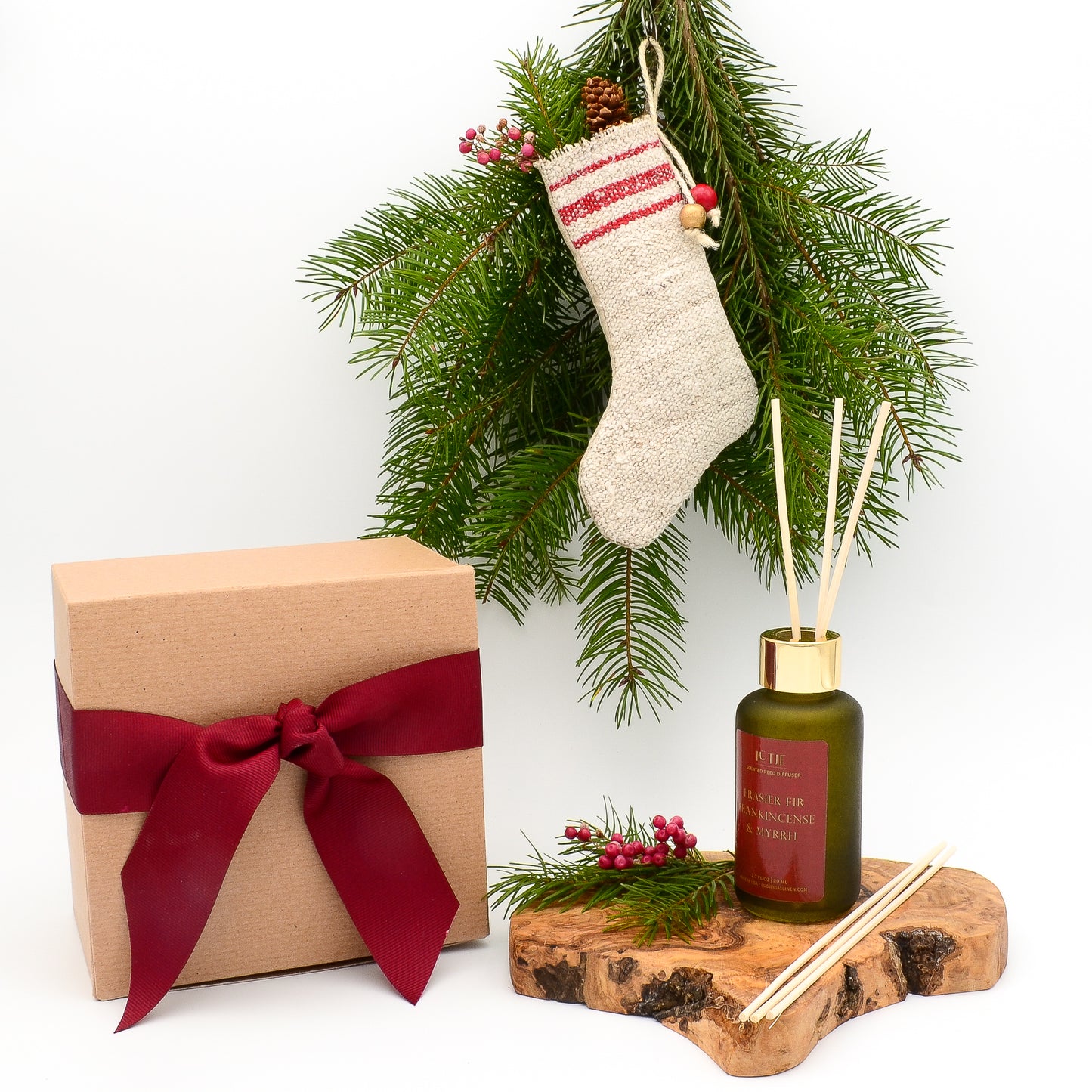 Gold, Frankincense & Myrrh Reed Diffuser Gift Set with Stocking Ornament