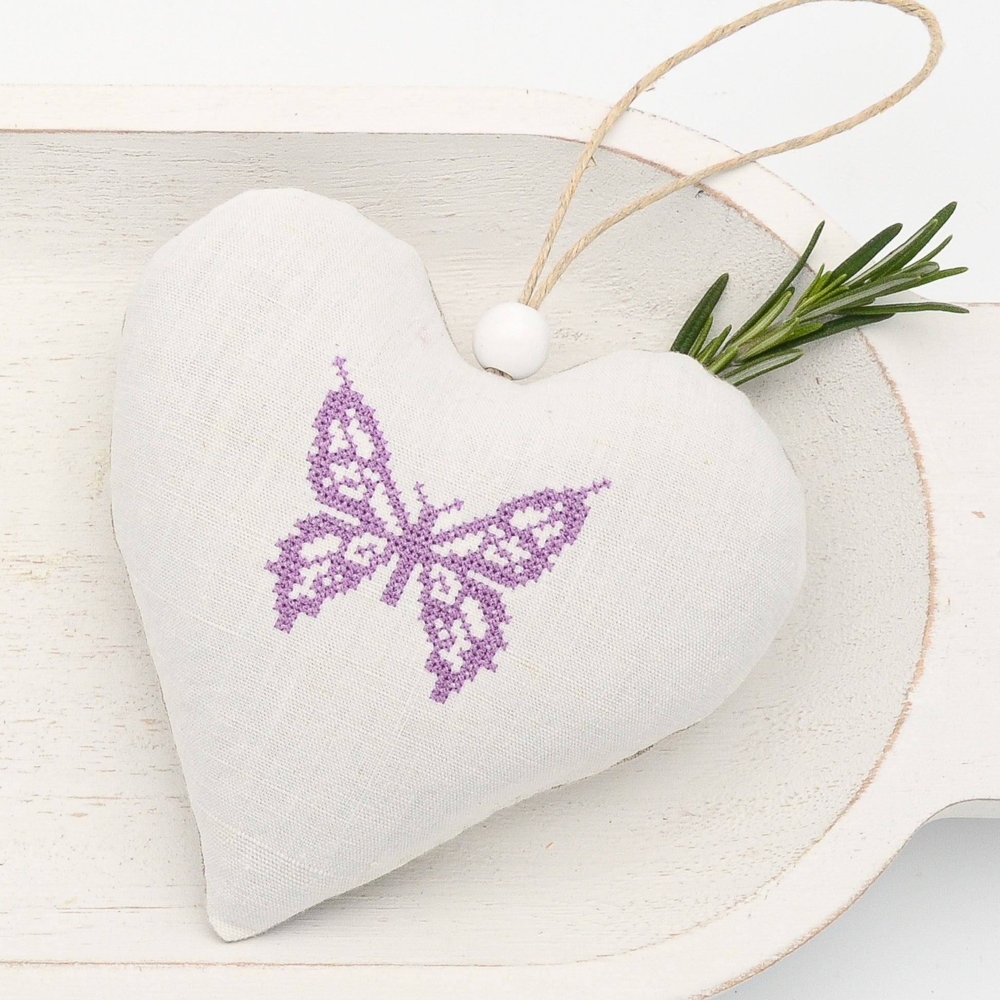 Purple Butterfly Lavender Sachet Heart