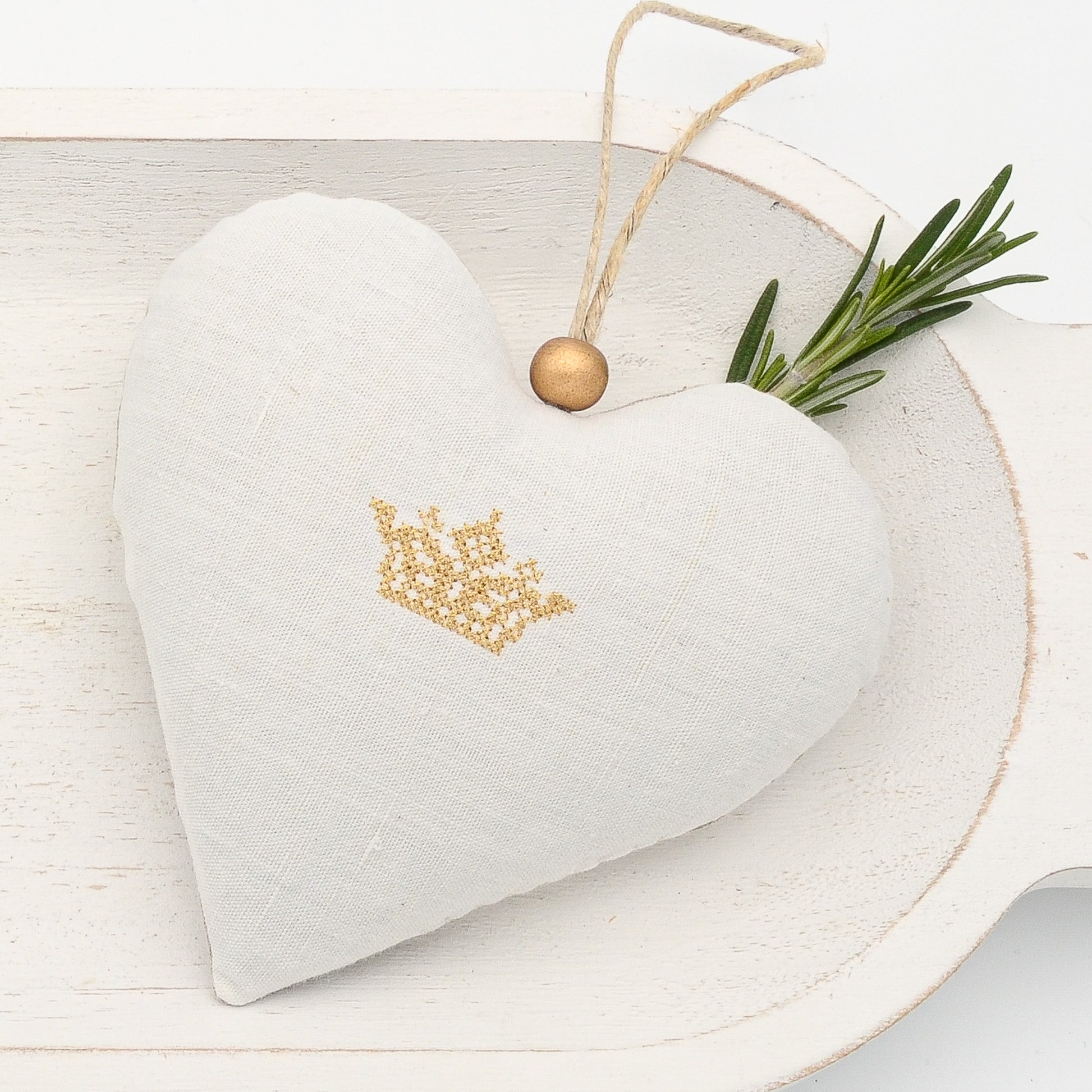 Gold Crown Lavender Sachet Heart