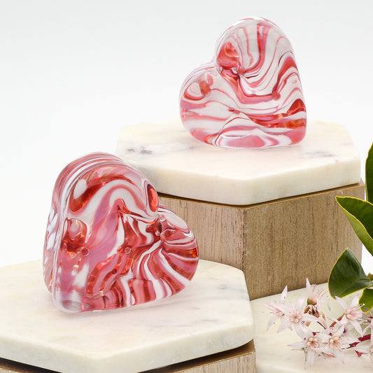 Blossom Handblown Glass Heart