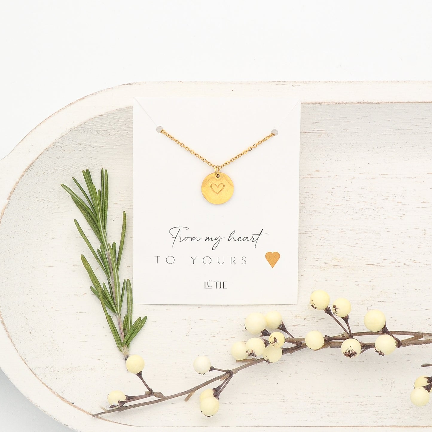 18K Gold-plated Engraved Heart Necklace
