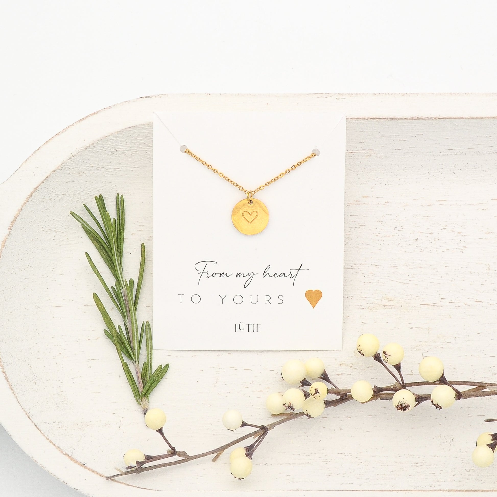 18K Gold-plated Engraved Heart Necklace