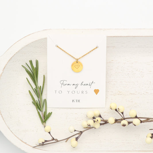 18K Gold-Plated Engraved Heart Necklace