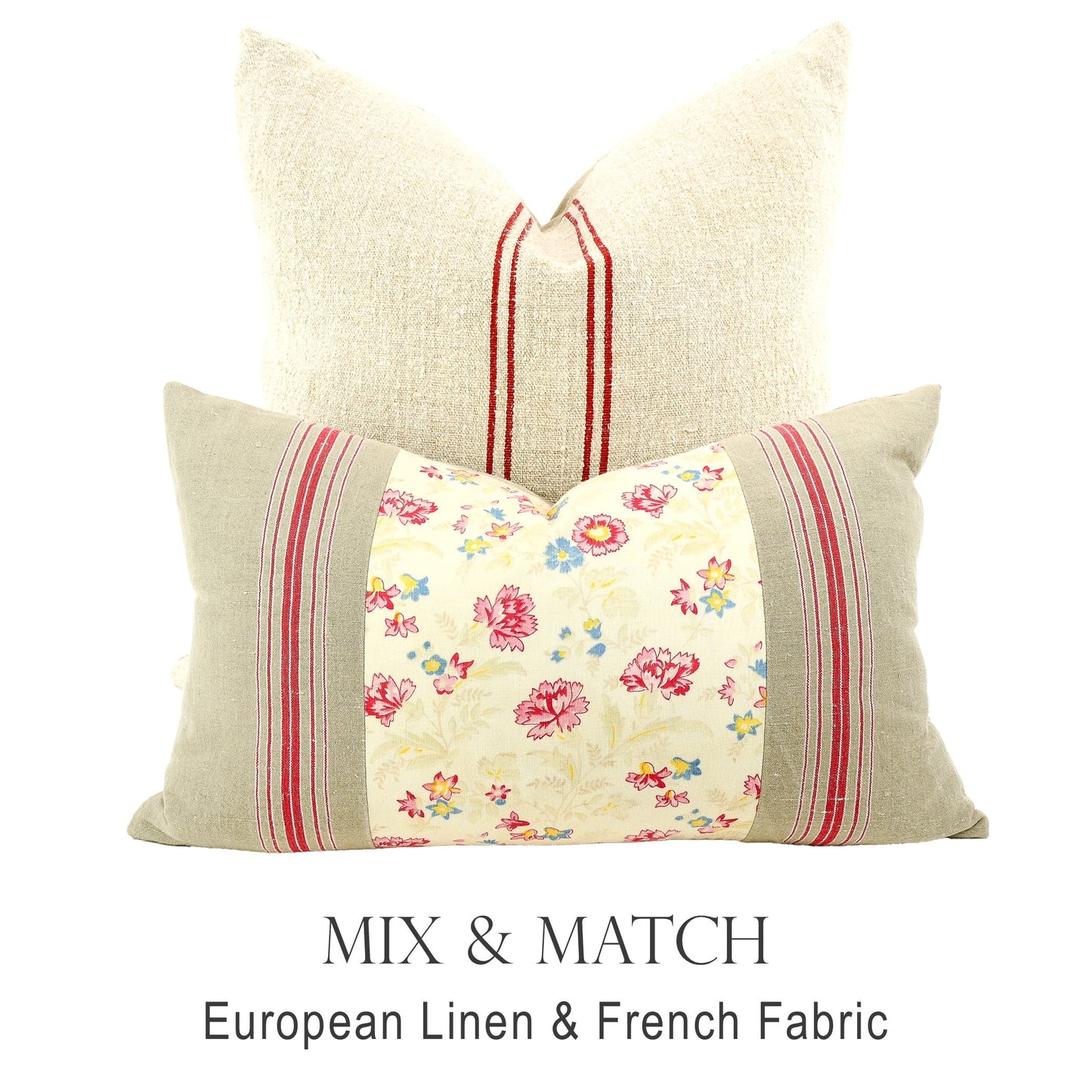 Mix and match pillows from different fabrics and colors