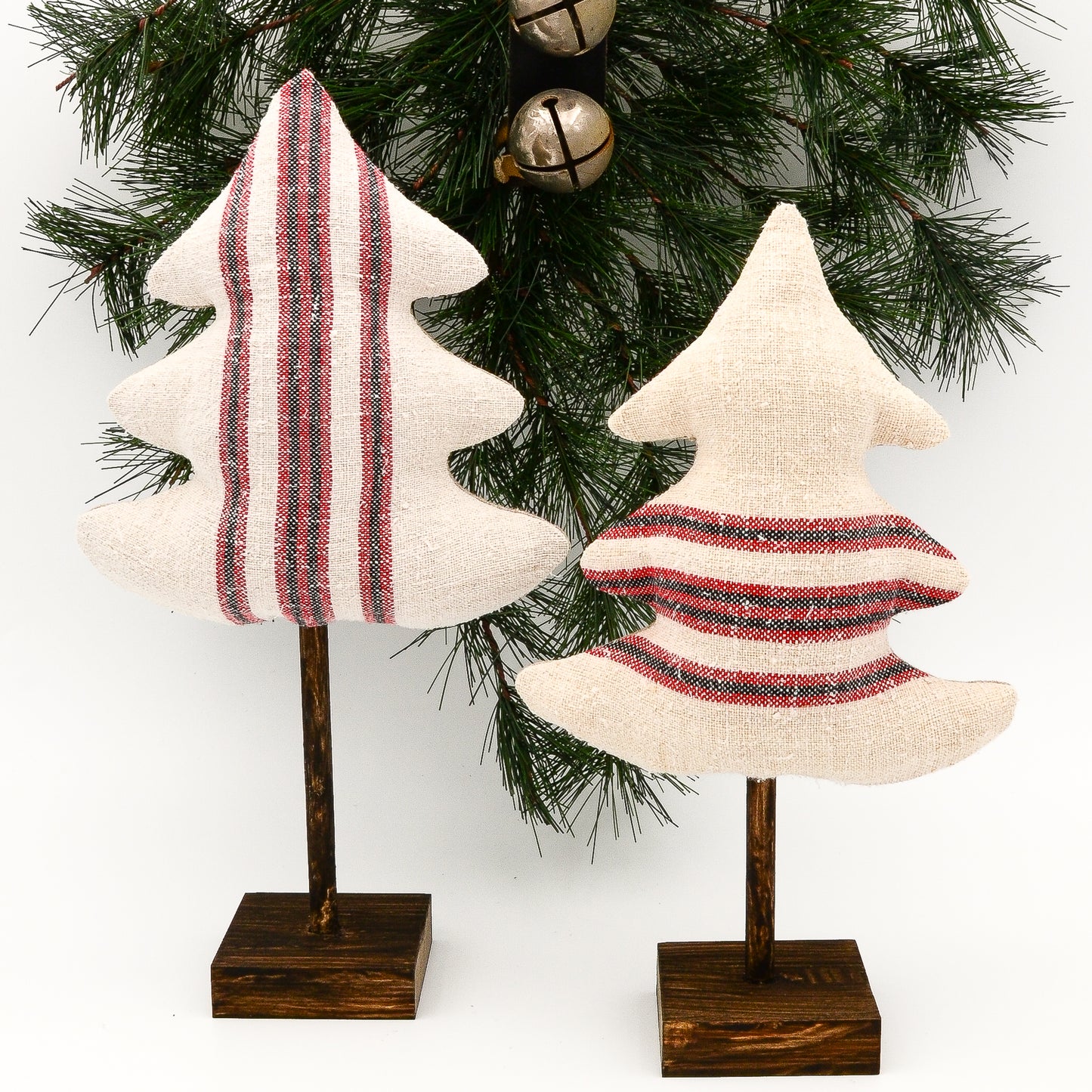 Rustic Vintage Linen Holiday Trees - Modern Farmhouse Christmas Decor