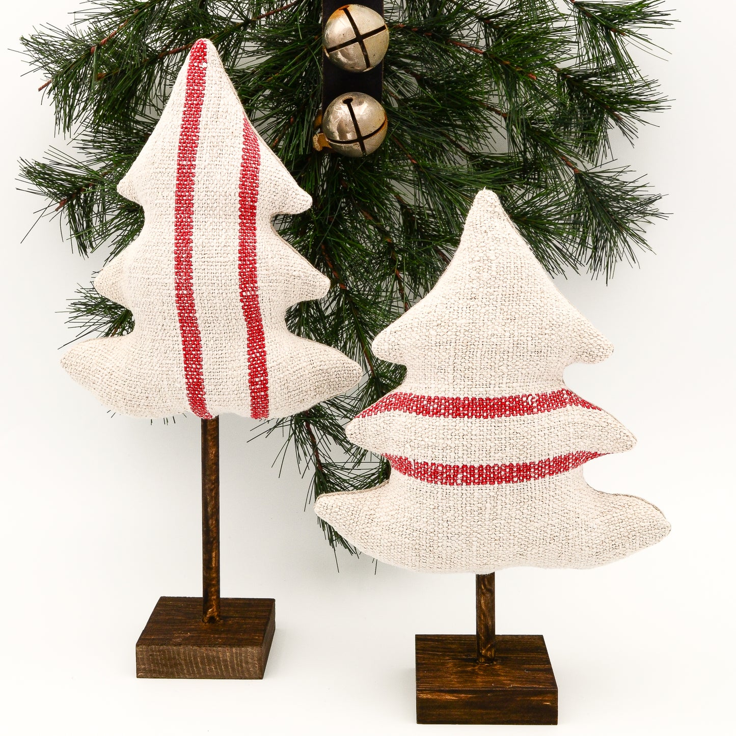 Vintage Handwoven Linen Holiday Trees - Rustic Farmhouse/Country Decor