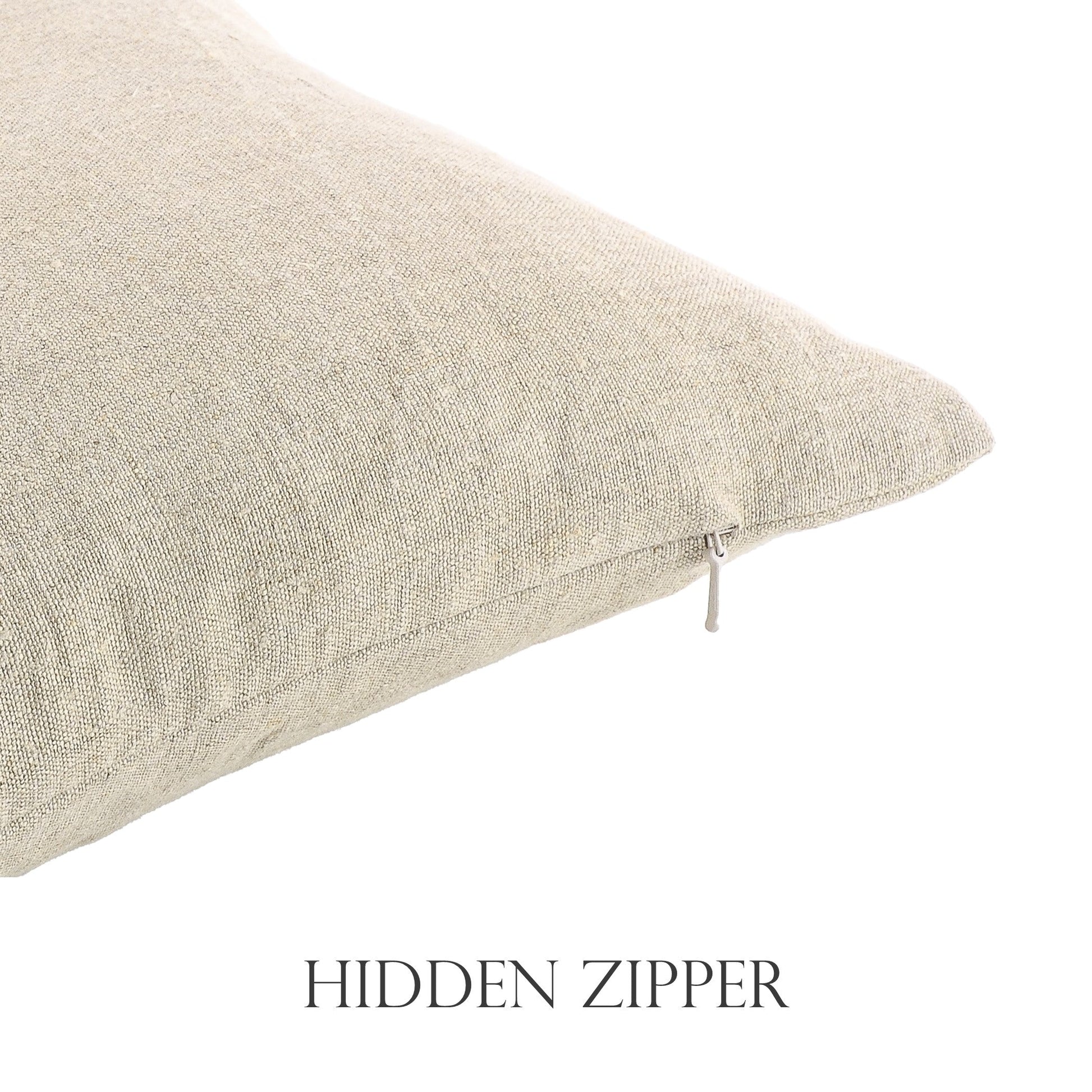 Hidden zipper closure allows removal of the insert to care for the cover