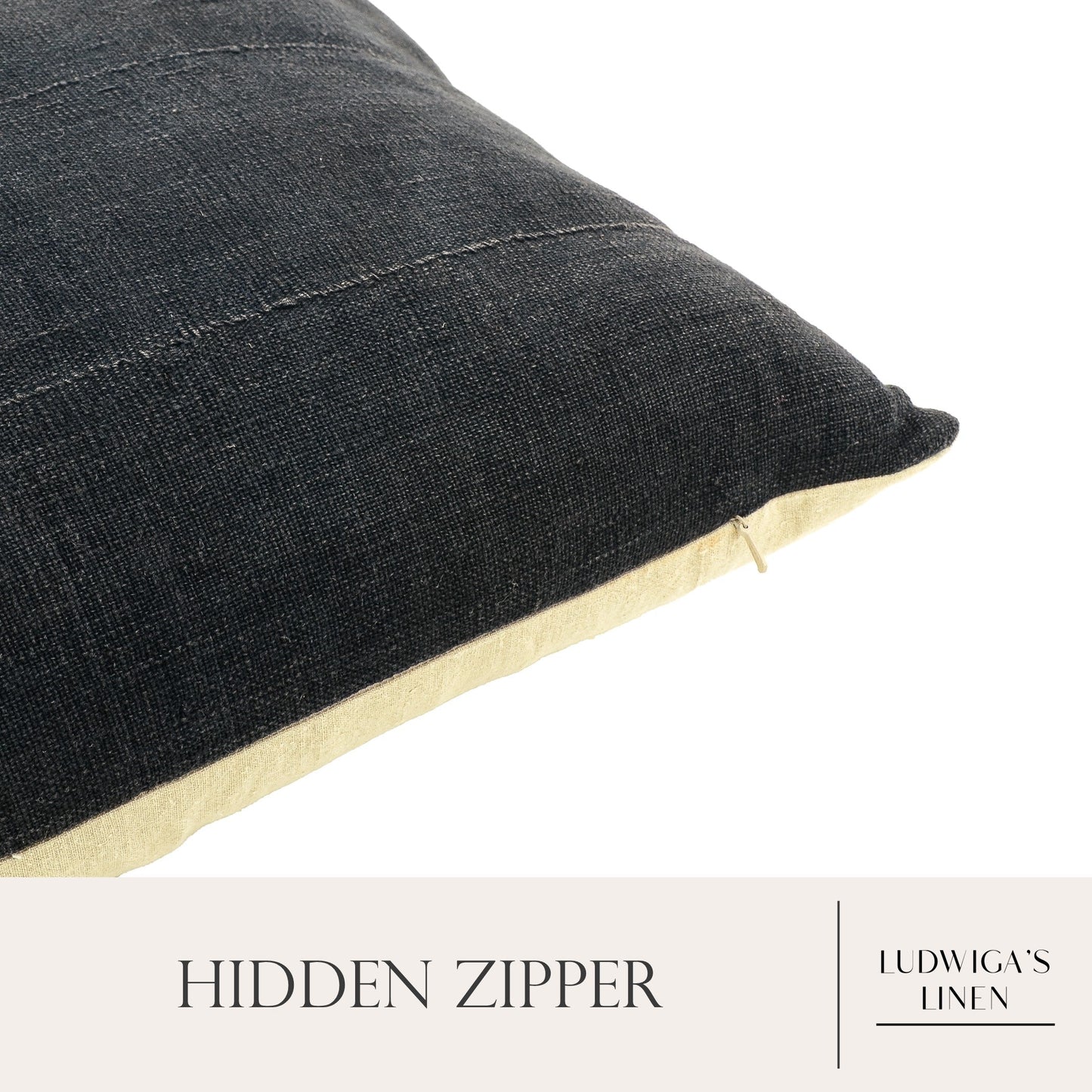 Hidden zipper closure allows removal of the insert to care for the cover