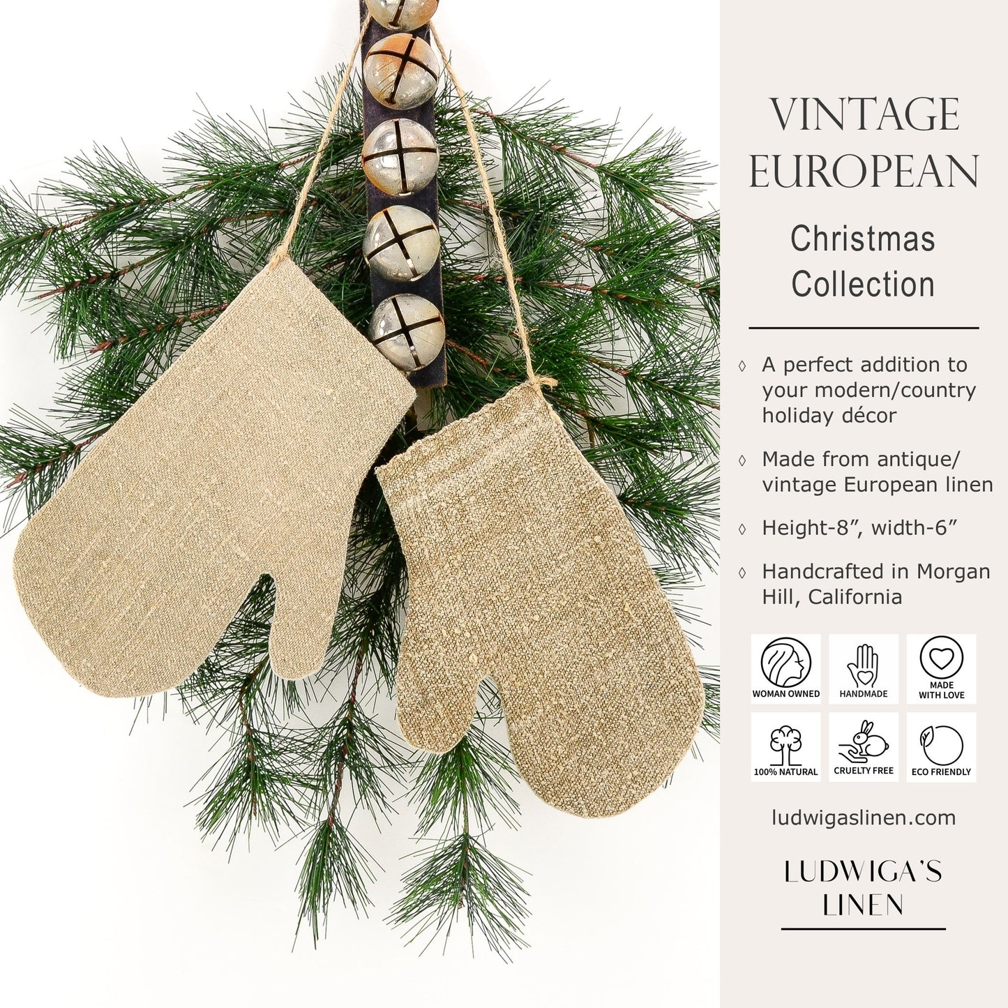 Antique European Linen Holiday Decoration