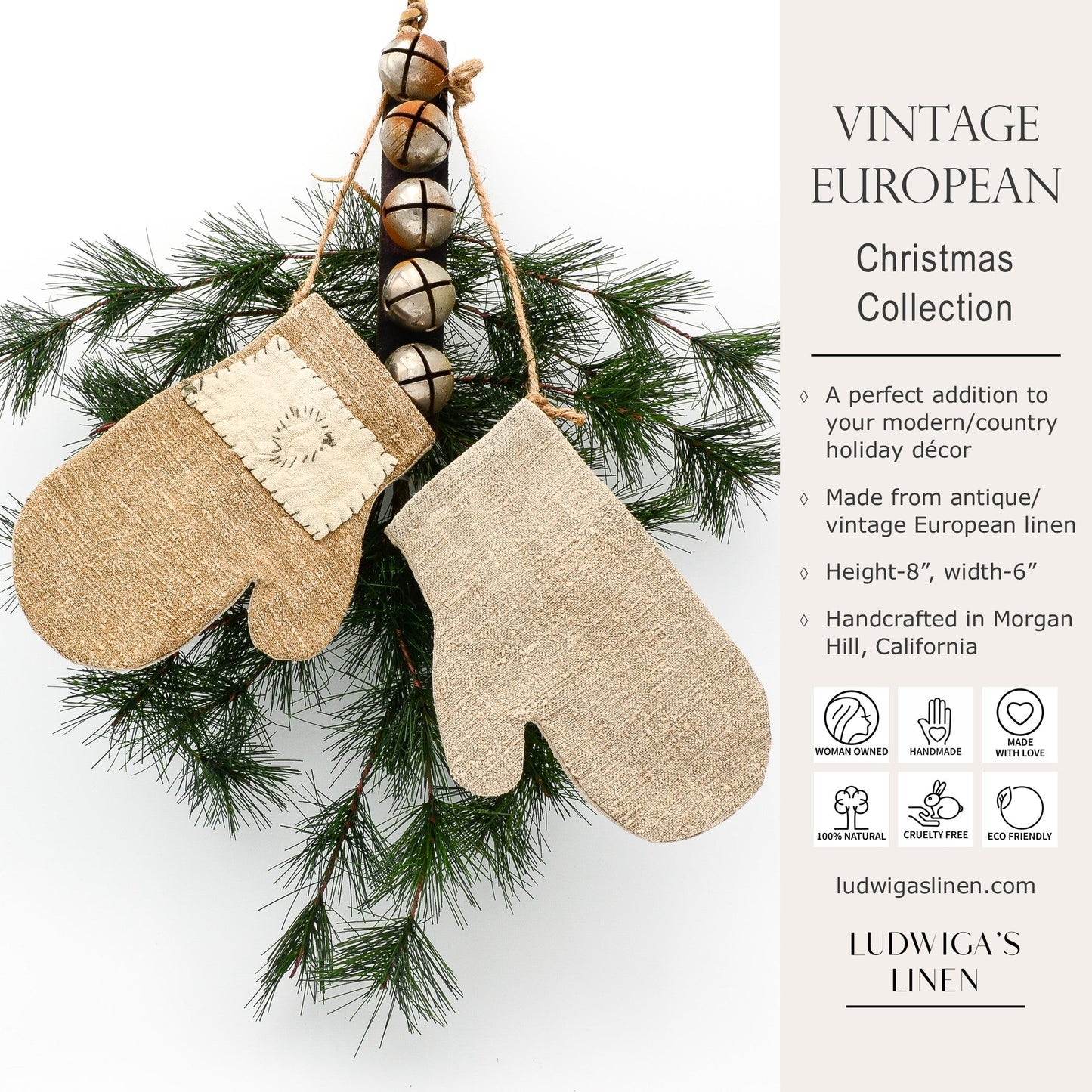 Antique European Linen Holiday Decoration
